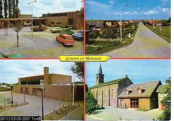 Ansichtkaart	Melissant	4-luik, Verzenden, 1960 tot 1980, Gelopen, Zeeland