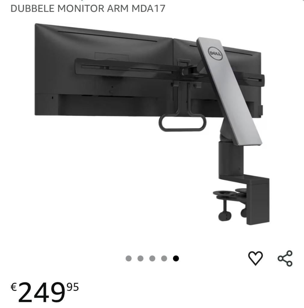 DUBBELE MONITOR ARM MDA17 in goede staat, Computers en Software, Monitoren, Ophalen, Zo goed als nieuw, Overige typen, Onbekend