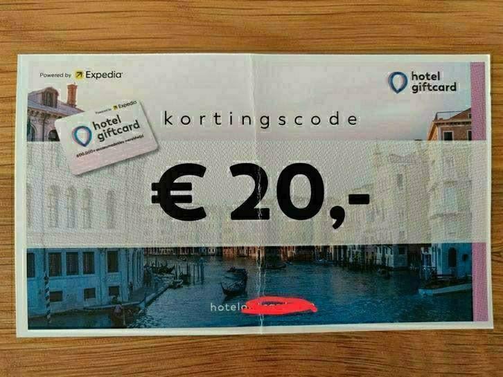 Hotel giftcard ter waarde van €20, kortingsbon, Twee personen, Kortingsbon, Overige typen