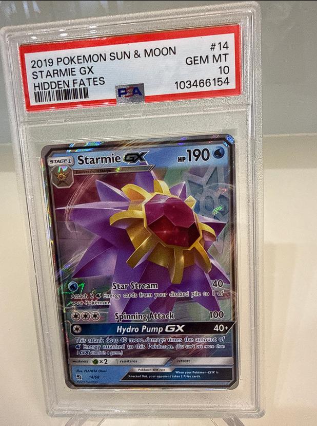 Pokémon Starmie #14 Sun & Moon - PSA 10 (Gem Mint), Ophalen of Verzenden, Zo goed als nieuw, Losse kaart, Foil