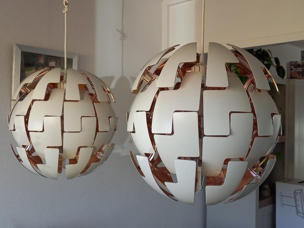 IKEA PS 2014 Hanglamp - Wit/Koper - Gebruikt, Ophalen, Kunststof, Gebruikt, 50 tot 75 cm