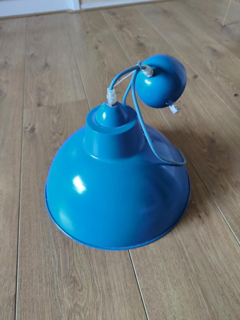 Blauwe hanglamp van Kwantum, Gebruikt, Ophalen of Verzenden, Metaal, Modern