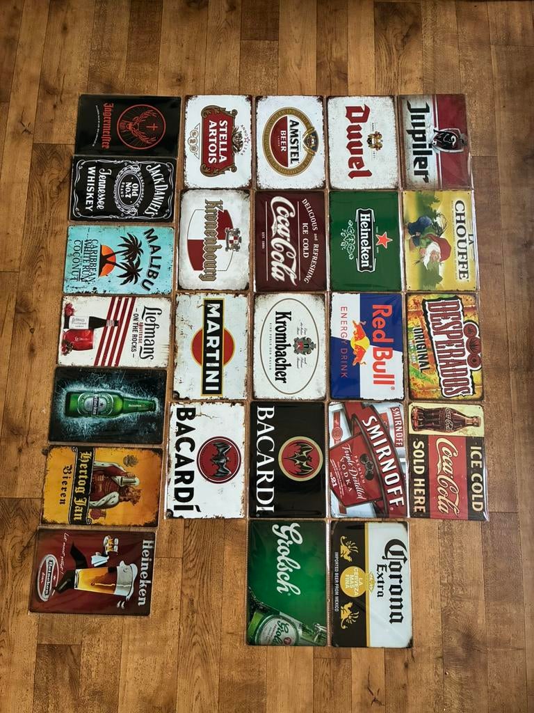 Wandborden metalen borden mencave 20x30 cm  5 voor 30 euro, Ophalen of Verzenden, Zo goed als nieuw