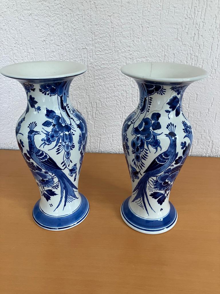 2 Delfts Blauwe Vazen   , Antiek en Kunst, Ophalen of Verzenden
