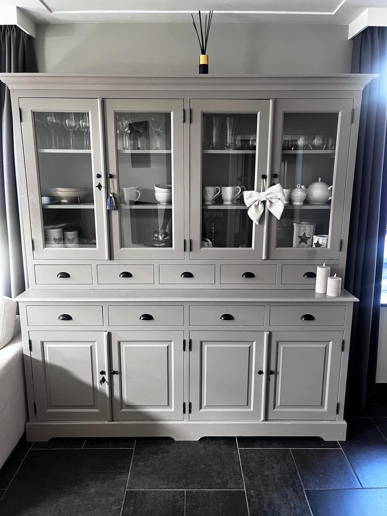 Buffetkast/servieskast taupe - Goossens, Ophalen, Gebruikt, Met deur(en), 200 cm of meer