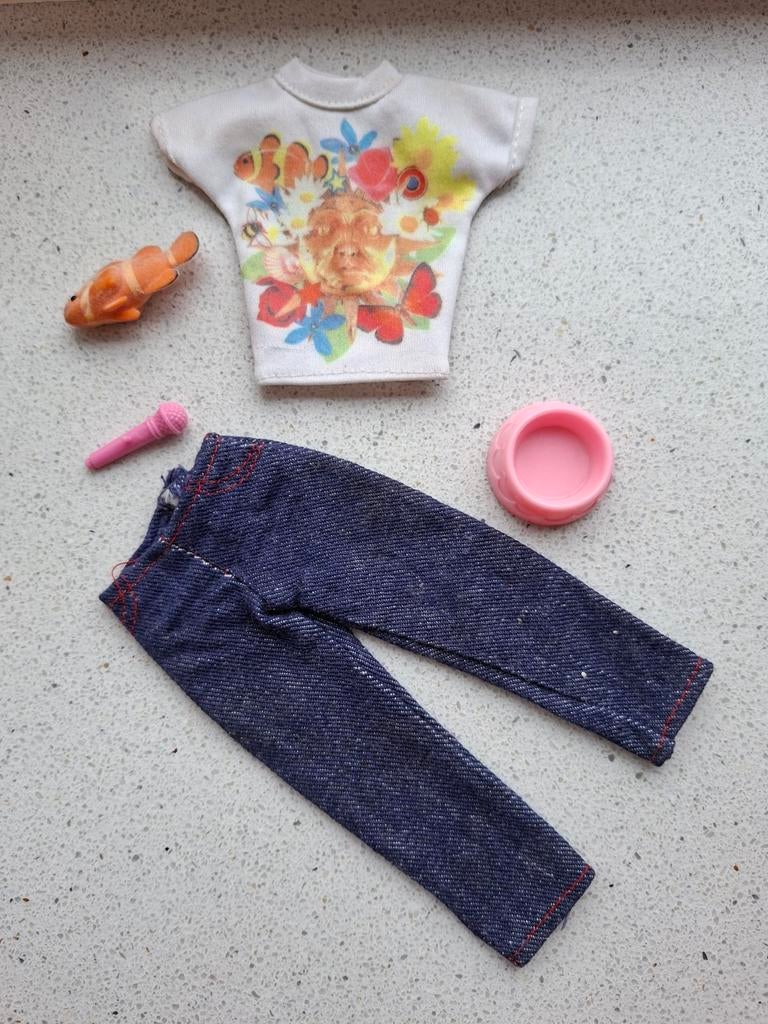 Barbie vintage Fleur / Sindy doll outfit + Vis, Ophalen of Verzenden, Barbie