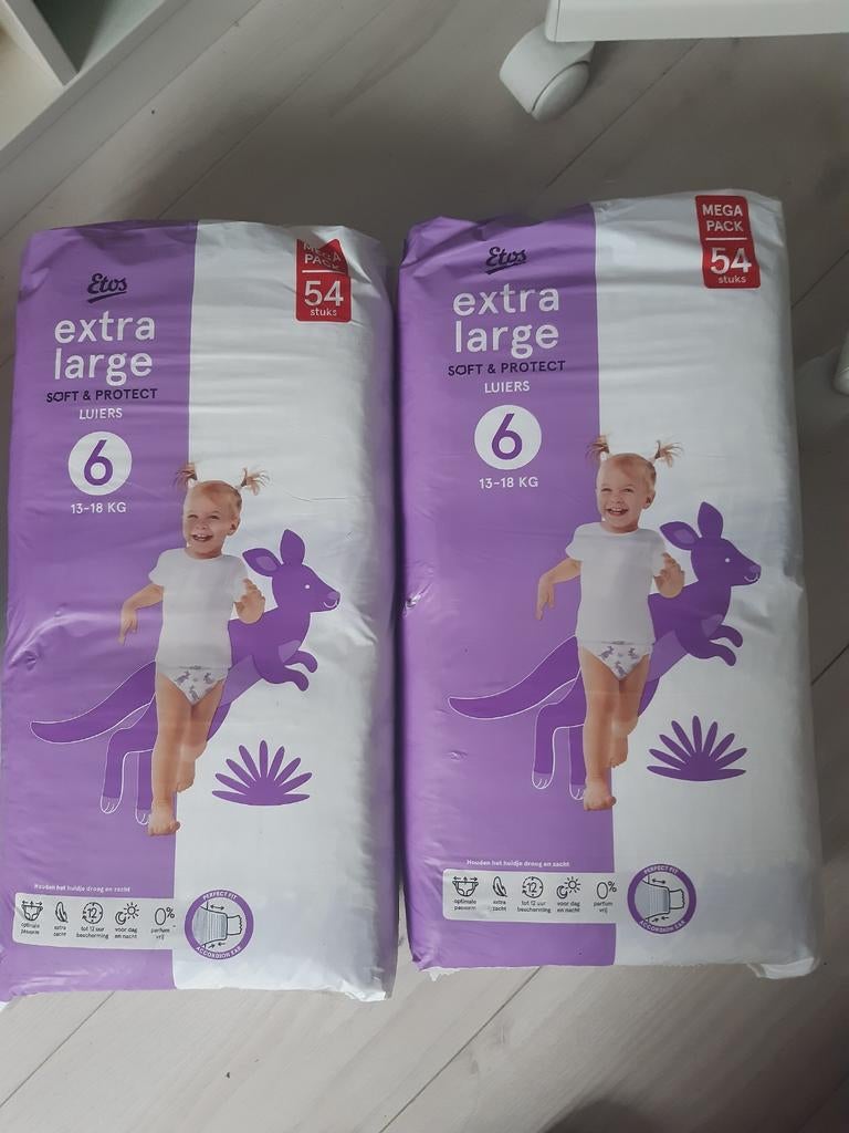 Luiers maat 6 merk Etos (7 pakken), Ophalen, Nieuw, Overige typen