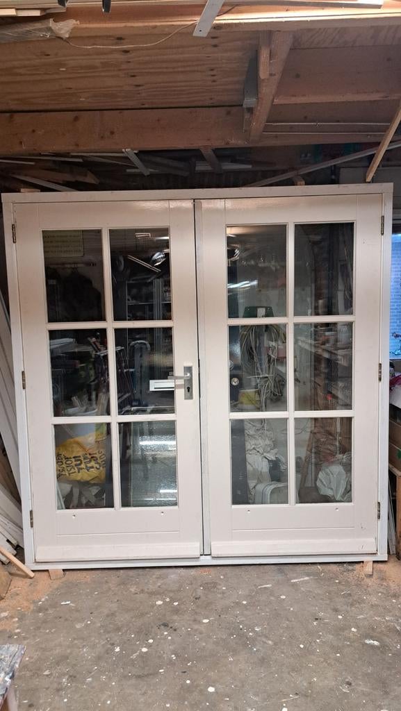 Tuindeuren met roedes, dubbelglas en 3-puntssluiting, Ophalen, 120 cm of meer, 200 tot 215 cm, Glas