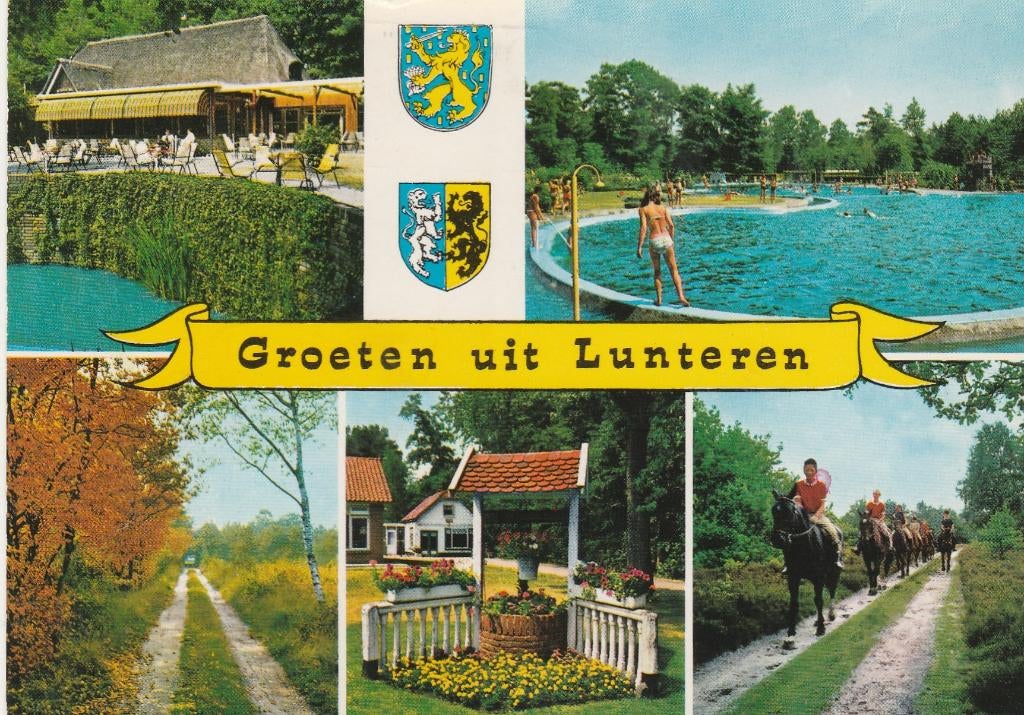 LUNTEREN Terras Weg Bosbad Paarden Groeten, Verzenden, 1960 tot 1980, Gelopen, Gelderland