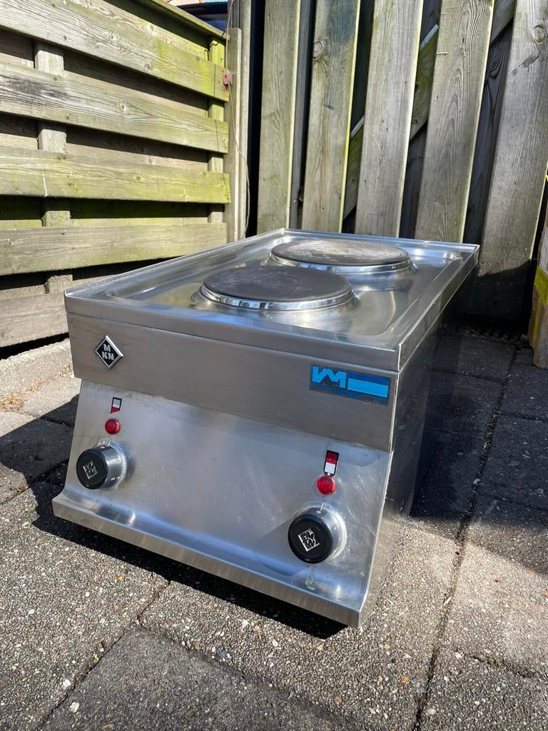 MKN horeca kookplaat 2 pits, professioneel RVS krachtstroom, Ophalen of Verzenden, Gebruikt