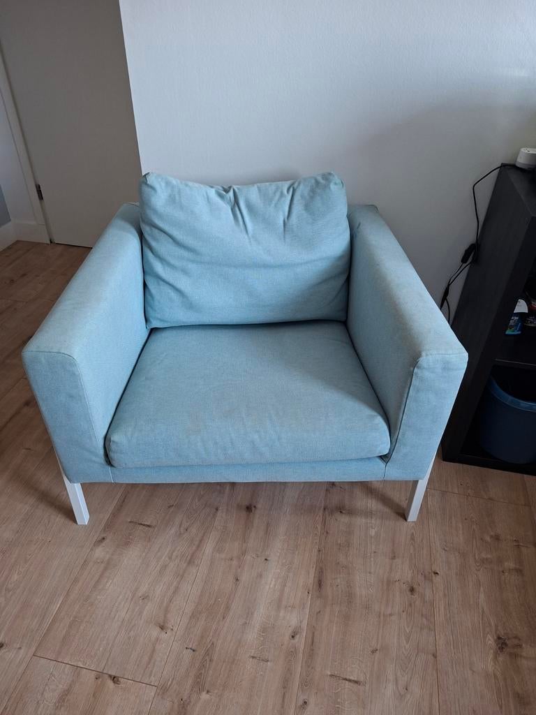Koarp fauteuil - Lichtblauw, Ophalen, Modern, Comfortabel, Gebruikt, 75 tot 100 cm