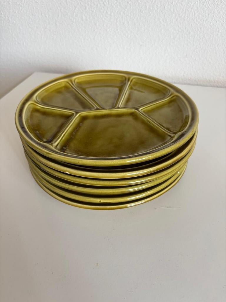 Vintage Gien France Aardewerk Serveerborden (6 stuks), Huis en Inrichting, Keuken | Servies, Ophalen of Verzenden, Aardewerk, Overige stijlen
