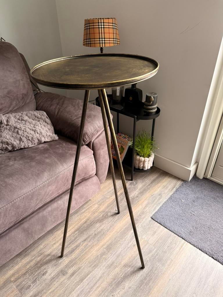 Side table, Minder dan 55 cm, Metaal of Aluminium, Rond, Ophalen of Verzenden