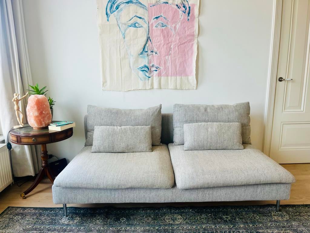 Verkocht - SÖDERHAMN 3-zitsbank, Viarp beige/grijs Japandi, Ophalen, Gebruikt, Driepersoons, 75 tot 100 cm