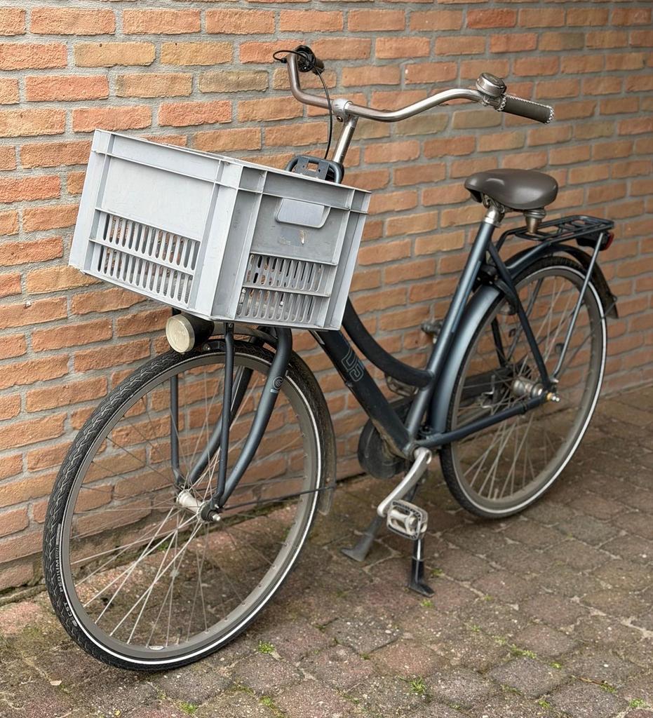 Cortina damesfiets met krat, Fietsen en Brommers, Fietsen | Dames | Damesfietsen, Versnellingen, Ophalen, Overige merken, 53 tot 56 cm