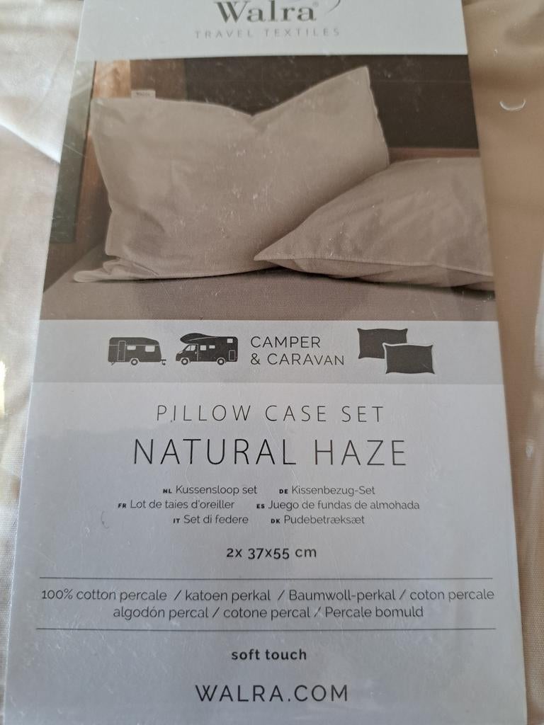 Walra 2x kussensloop 37x55  kleur naturel Haze, Ophalen of Verzenden, Nieuw, Eenpersoons, Hoeslaken of Sloop