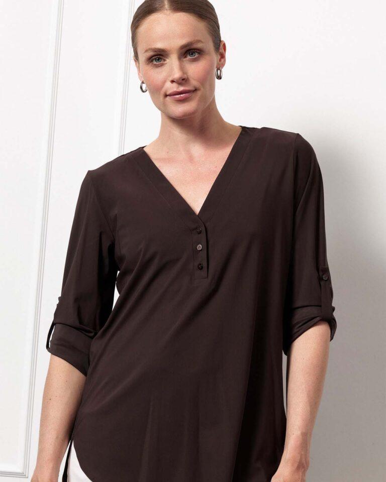 Studio anneloes evi blouse XXL espresso bruin, Bruin, Maat 46/48 (XL) of groter, Ophalen of Verzenden, Zo goed als nieuw
