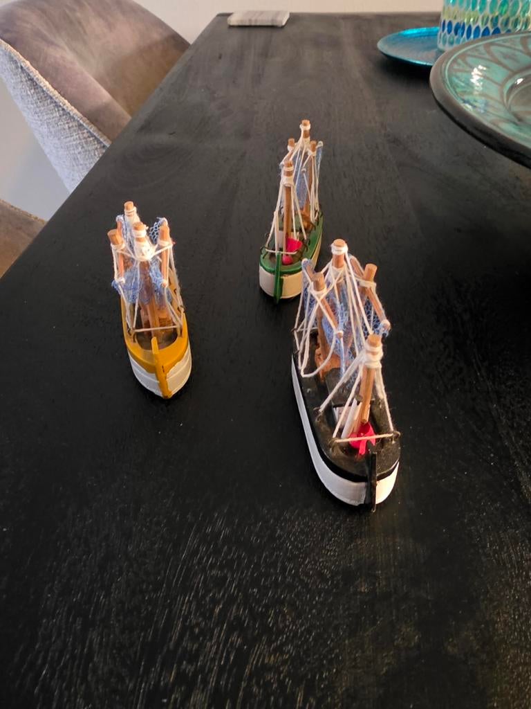 Set van 3 decoratieve mini bootjes, Overige merken, Gebruikt, 1:50 of kleiner, Overige typen