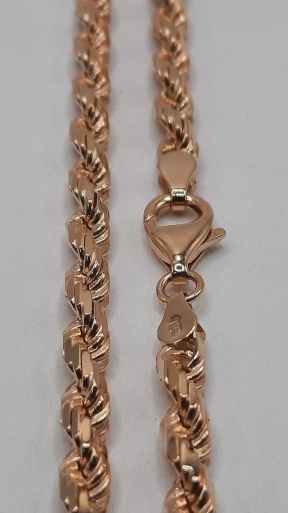 Gouden rope ketting 14kt Massief, Www.bredajuwelier.nl, Nieuw, Ophalen of Verzenden, Www.bredajuwelier.nl