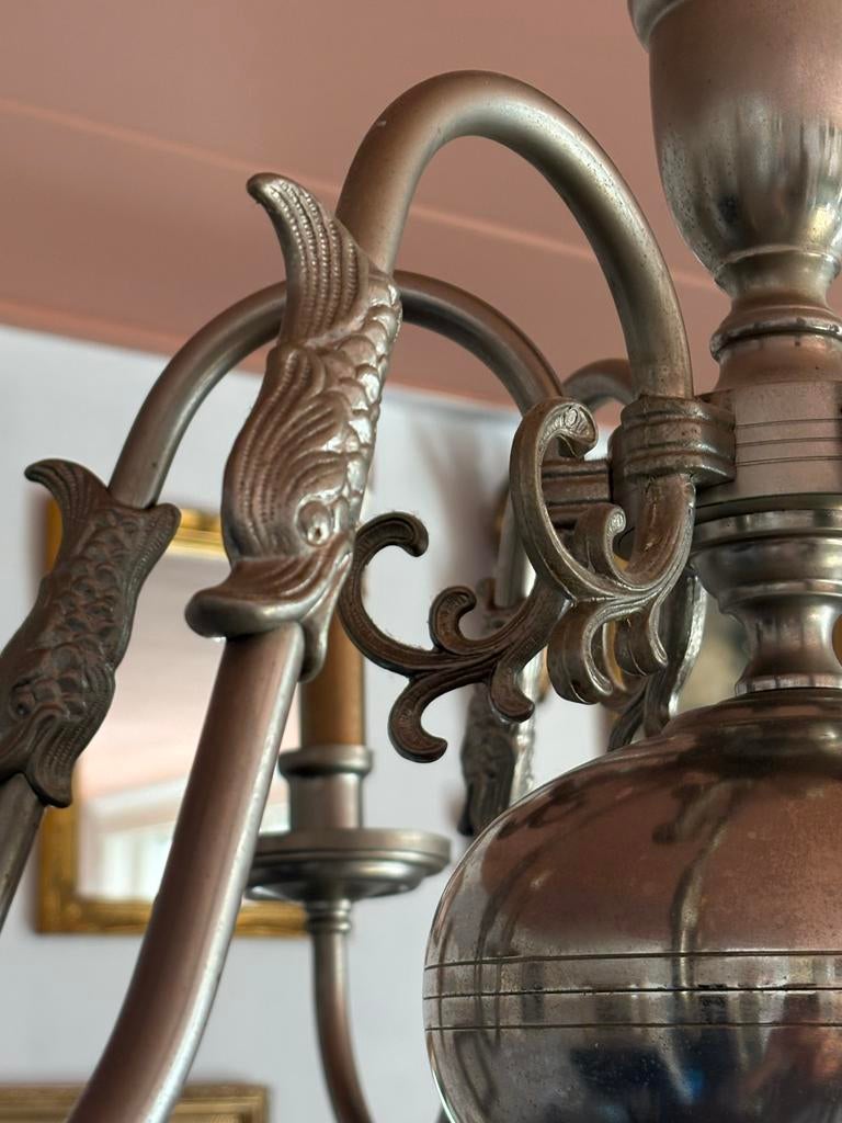 Hollywood Regency kroonluchter, Huis en Inrichting, Ophalen of Verzenden, Gebruikt, Metaal