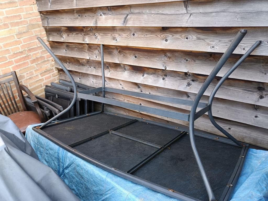 Tafel met 4 inklapbare stoelen gratis ophalen, Ophalen, Gebruikt, Rechthoekig, Metaal