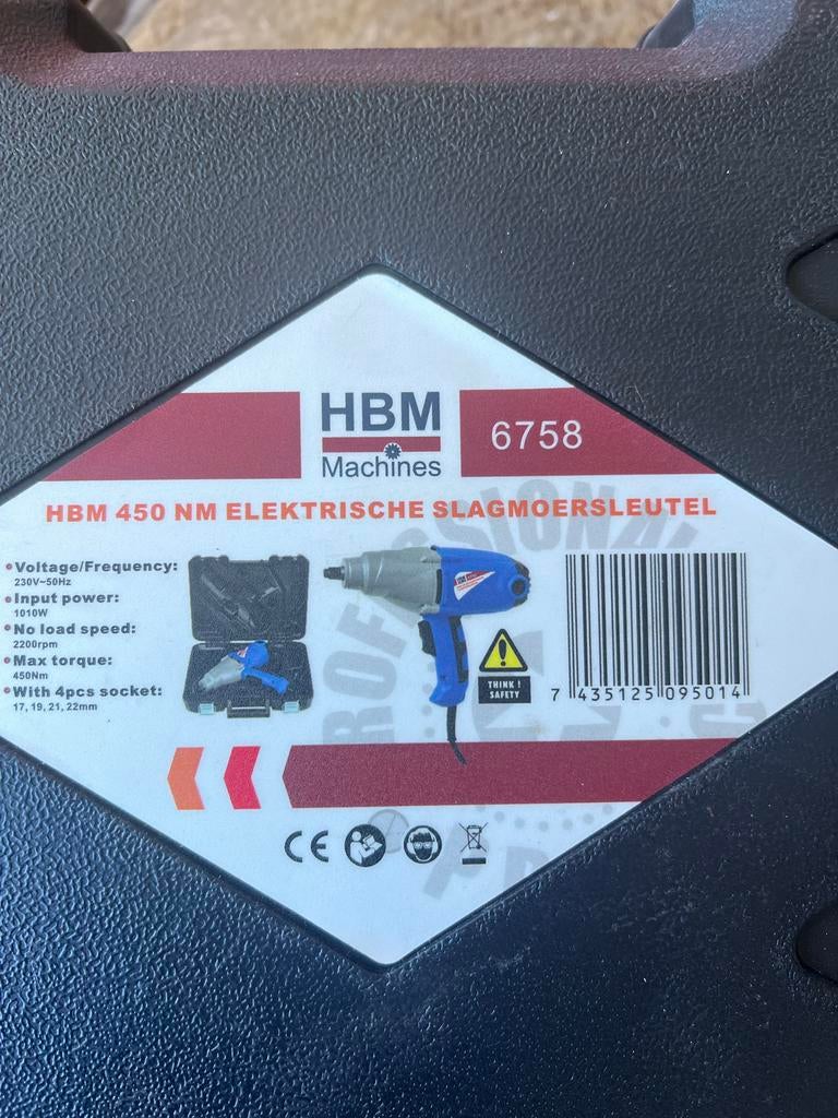 HBM 450 NM Elektrische Slagmoersleutel - Nieuw in Koffer, Ophalen of Verzenden, Nieuw, 600 watt of meer, Overige typen