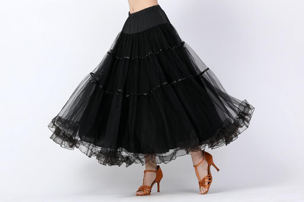 Zwarte flamenco rok dans kleding ballroom waltz dames dansen, Verzenden, Nieuw, Kleding