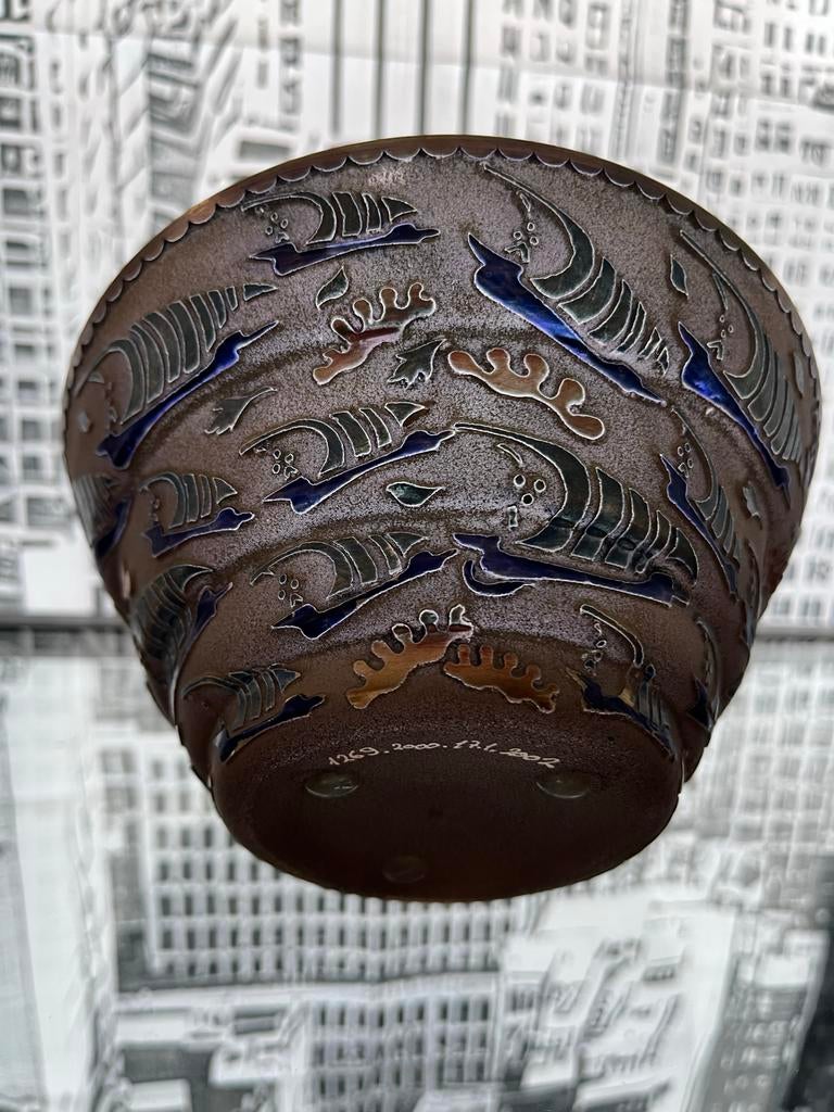 Venetiaanse Glazen Vaas (17cm / 8cm ) met Vergulde Decoratie, Ophalen of Verzenden