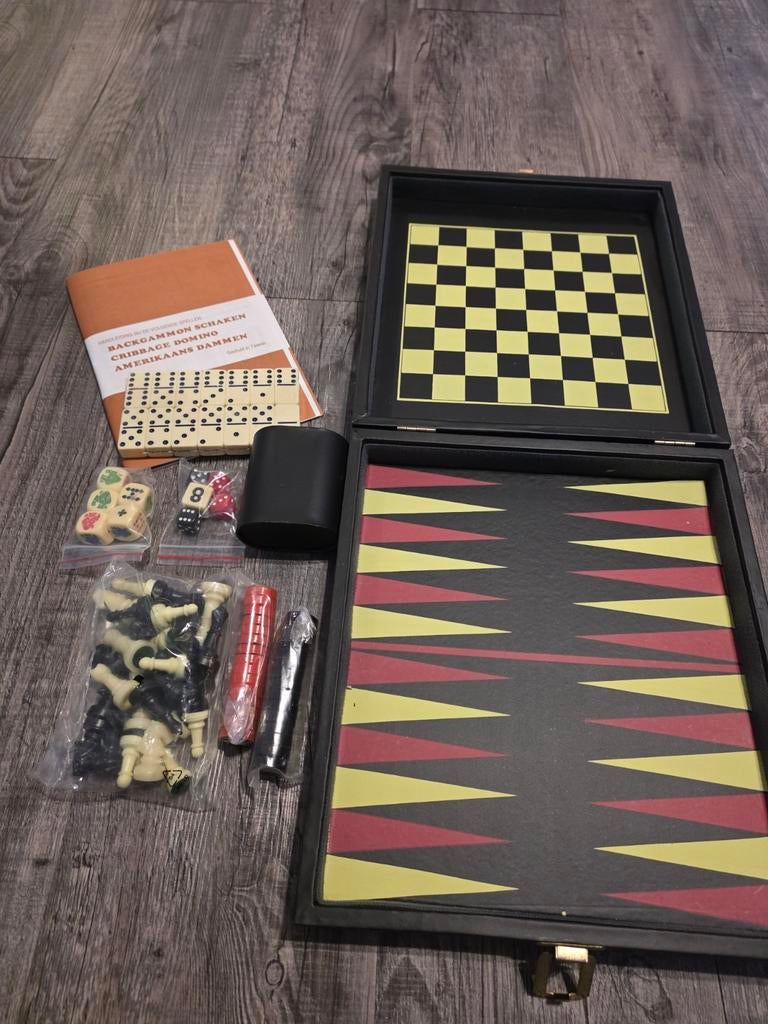 Vintage Reisspellen Set - Schaken, Backgammon, Dammen, Ophalen of Verzenden, Nieuw, Overige typen