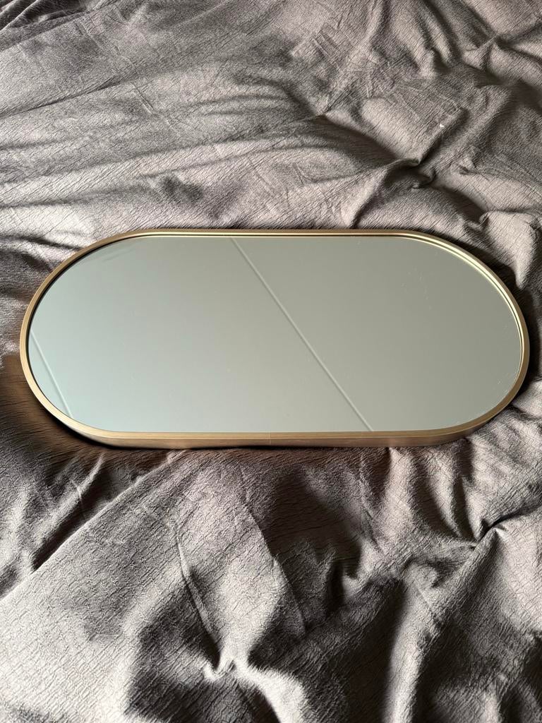 Gouden Spiegel van Loods 5 ovaal, 100 tot 150 cm, Ophalen of Verzenden, Zo goed als nieuw, Ovaal