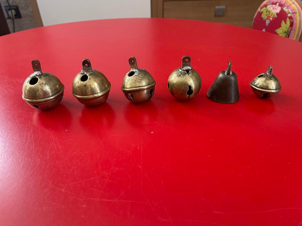 Antieke setje koperen paardenbellen, Ophalen of Verzenden