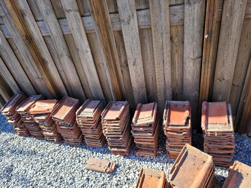 Dakpan rood geglazuurd - Pottelberg Courtrai, Doe-het-zelf en Verbouw, Dakpannen en Dakbedekking, Ophalen, Gebruikt, Steen of Klei