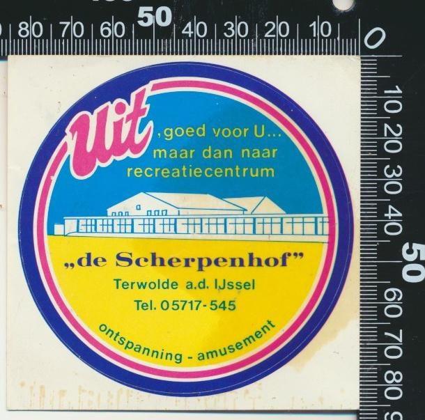 Sticker: De Scherpenhof - Terwolde aan de IJssel (2), Ophalen of Verzenden, Zo goed als nieuw, Bedrijf of Vereniging