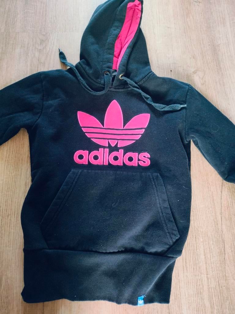 Zwarte Adidas sweater met capuchon, Ophalen of Verzenden, Gebruikt, Adidas, Jongen of Meisje