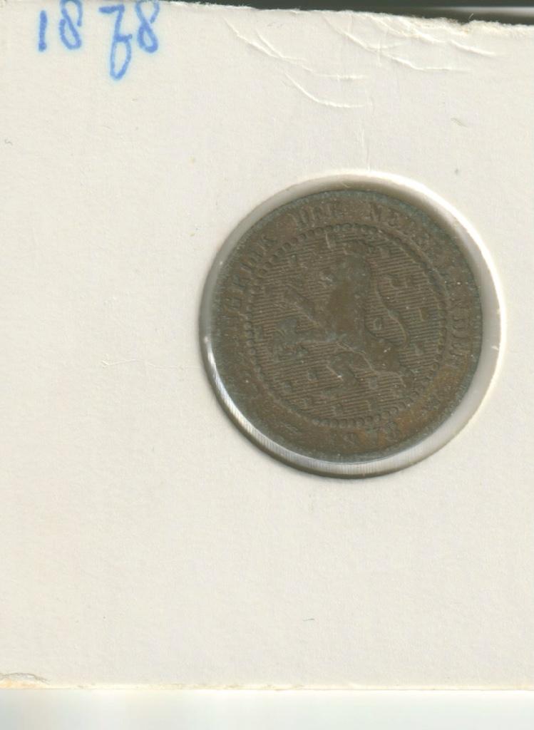 1 cent 1878 nederland in houder, Ophalen of Verzenden, Koningin Wilhelmina, 1 cent