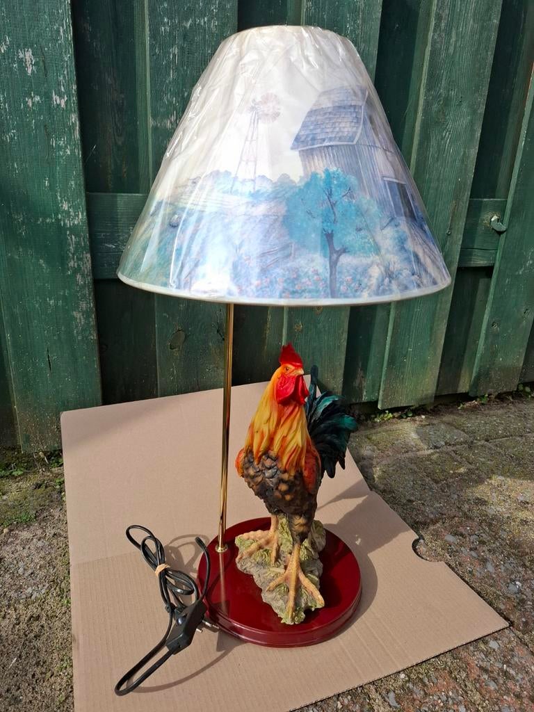 Mooie kip kippen haan boederij lamp zgn, Ophalen, Zo goed als nieuw