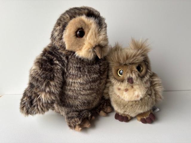 WWF bosuil knuffel  + (geluid) en kleine uil, Kinderen en Baby's, Ophalen of Verzenden, Zo goed als nieuw, Overige typen