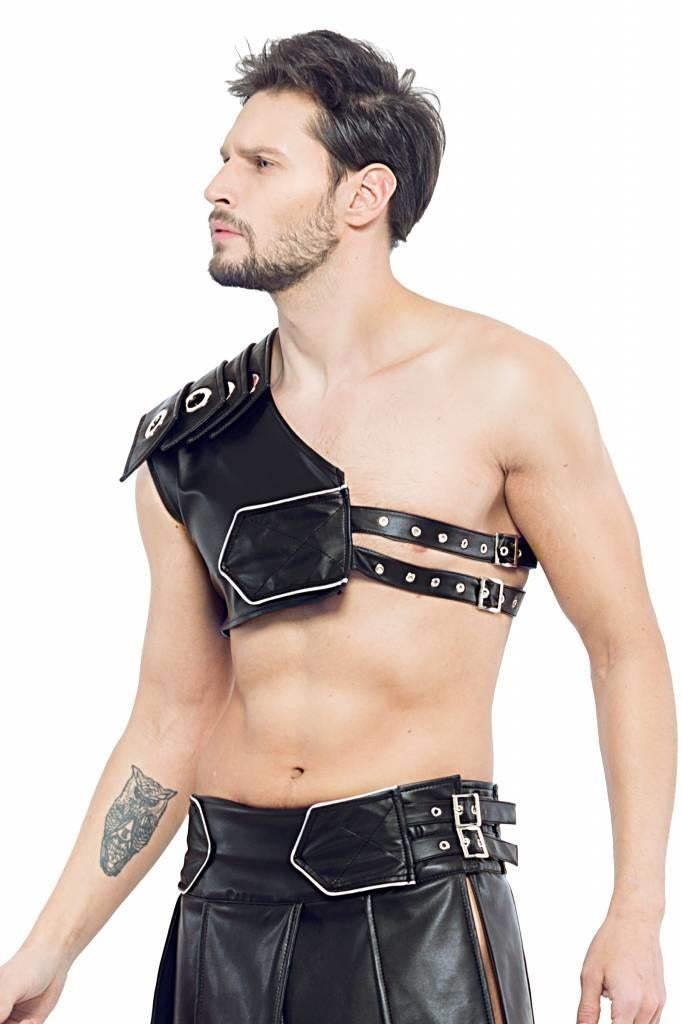 Zwart leren heren Gladiator Harnas maat XS/S (0032), Kleding | Dames, Ondergoed en Lingerie, Code8, Ophalen of Verzenden, Zwart