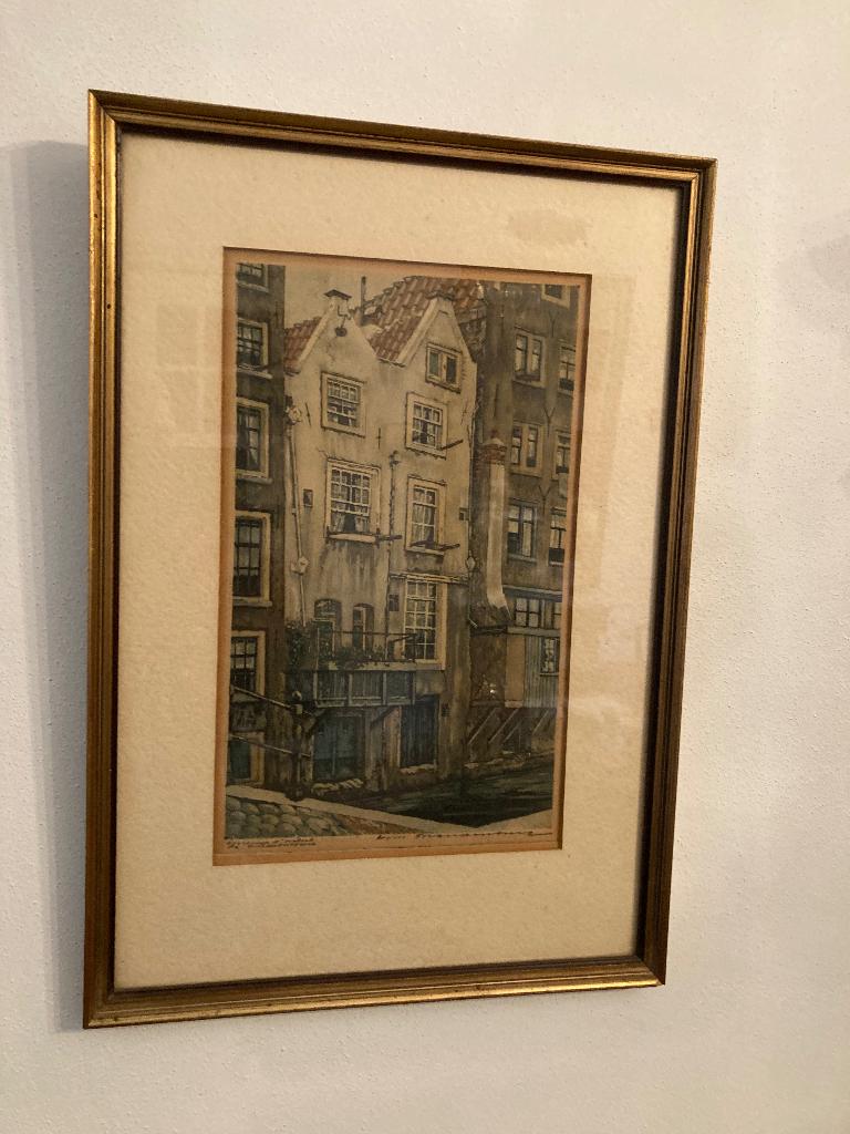 Kleurenets  Amsterdam Oudezijds Achterburgwal, Antiek en Kunst, Ophalen of Verzenden