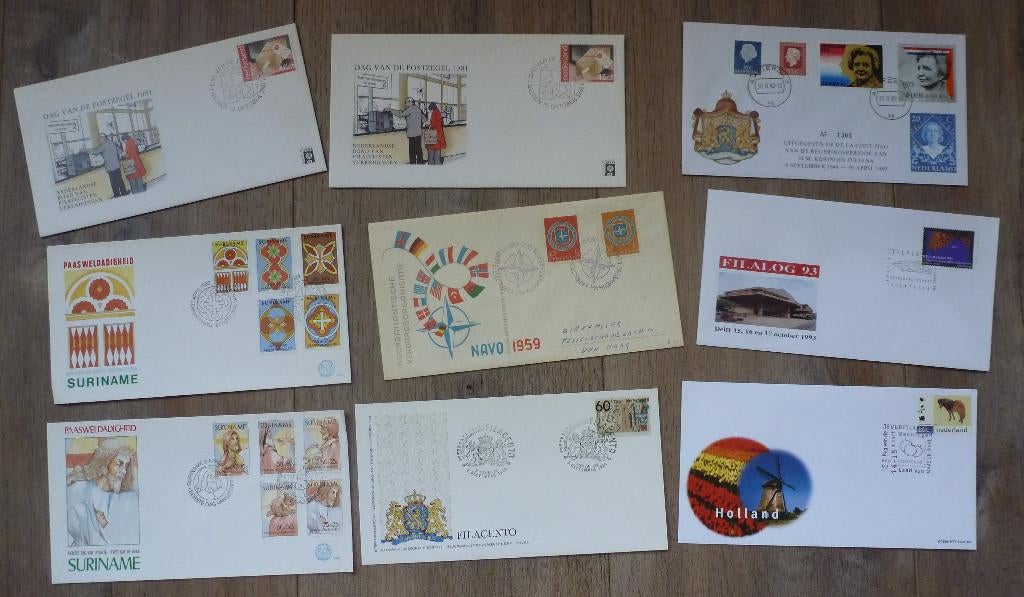 eerstedag enveloppen   SPECIALS   diverse uitvoeringen, Postzegels en Munten, Ophalen of Verzenden, Beschreven, Nederland