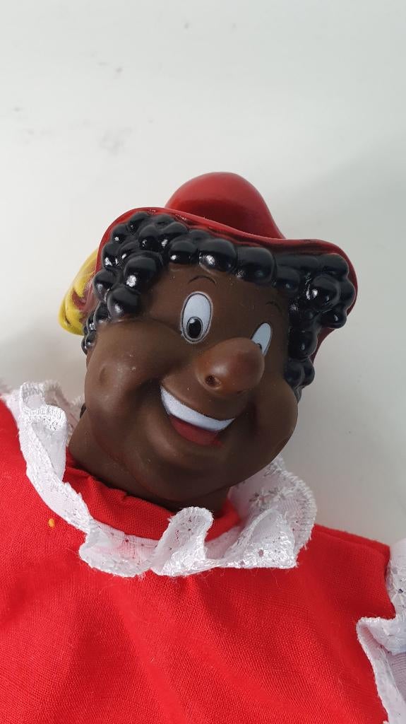 Zwarte Piet, Coole Piet handpop, pvc hoofd, 21 cm. 8B12, Tweedehands verkoop, Tweedehands verkoop, Gebruikt, Overige typen