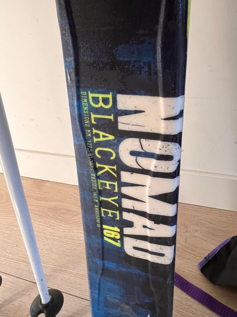 Atomic Nomad Blackeye ski's met stokken - 167cm, 160 tot 180 cm, Gebruikt, Ophalen of Verzenden, Carve