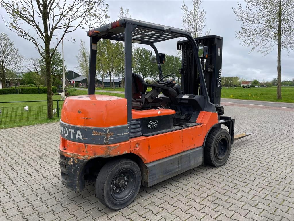 Toyota 5 tons elektrische heftruck triplo sideshift 2711uur!, Heftruck, Ophalen of Verzenden, Toyota, Meer dan 4000 kg
