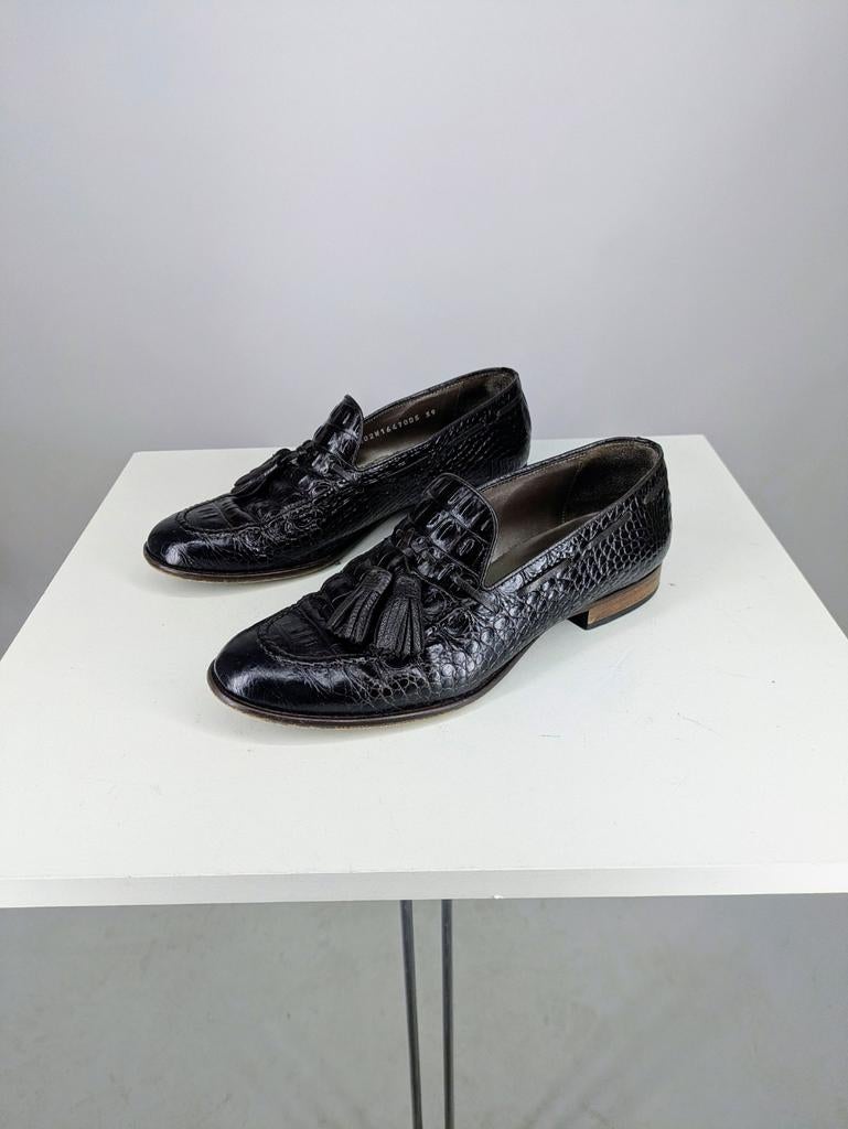 Bruine leren Pertini loafers met krokodillenprint maat 39, Kleding | Heren, Schoenen, Gedragen, Loafers, Bruin, Ophalen of Verzenden