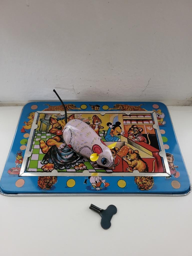 Oude Opwind Muis met Blikken Baan, Ophalen of Verzenden