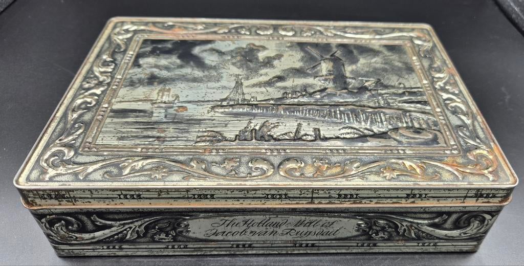 Vintage Koekblik Jacob van Ruysdael jaren 50, Ophalen of Verzenden, Gebruikt, Koek(jes)