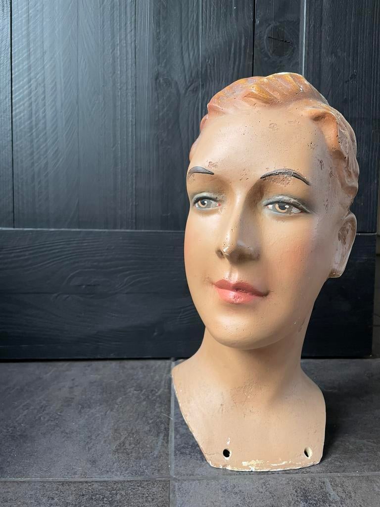Art deco mannequin hoofd vrouw, Ophalen