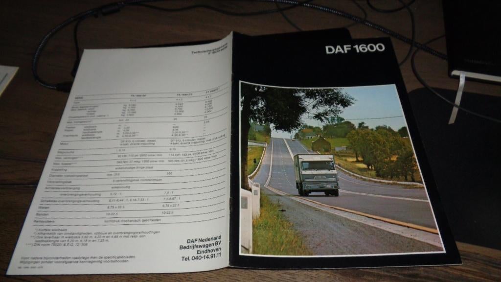 Folder DAF 1600  ,  3-1979, Boeken, Verzenden, Zo goed als nieuw, Overige merken