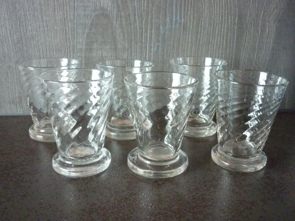 6 Oude Franse likeur/advocaat glaasjes., Antiek en Kunst, Verzenden