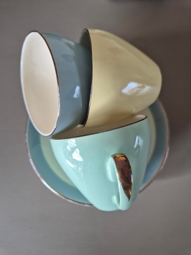 Pastel kop en schotel set P. Regout Cèramique Maastricht, Ophalen of Verzenden